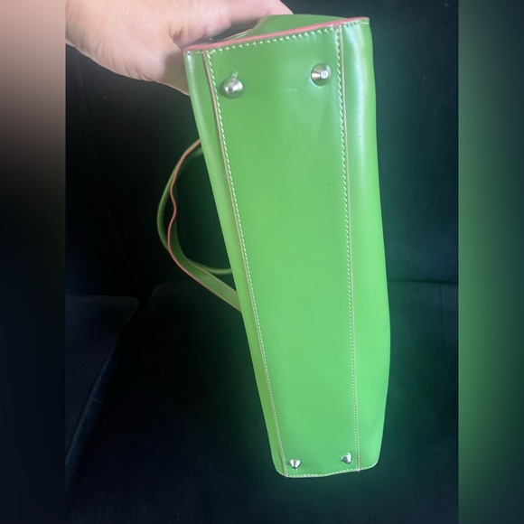 LODIS Tote Computer Shoulder Bag Structured Green & Pink 16”x12”x4”Travel Bag - Picture 8 of 16